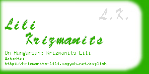 lili krizmanits business card